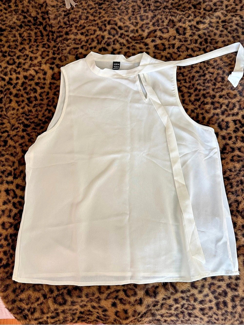 Girly Tie Neck White Blouse